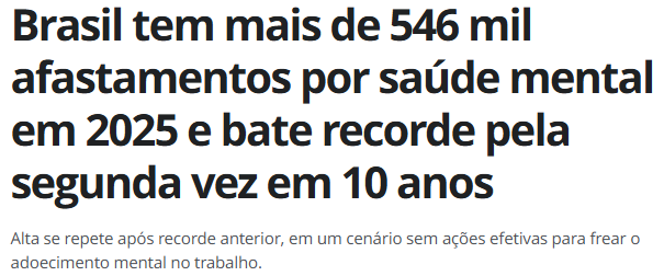 Brasil bate recorde de afastamentos